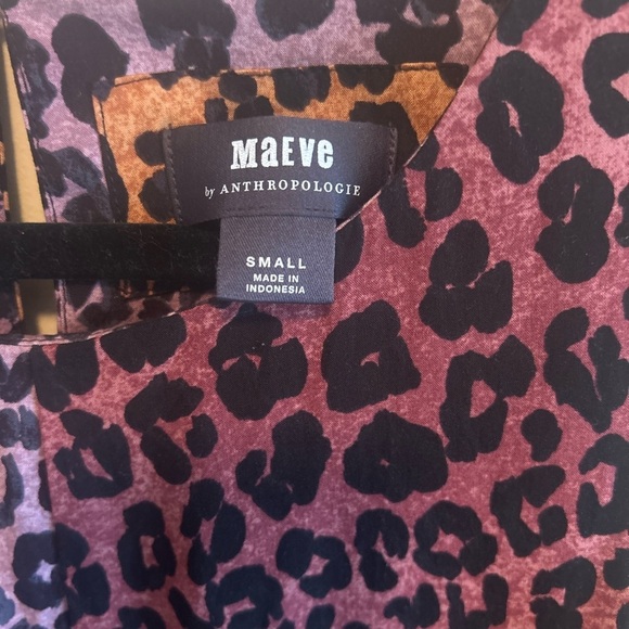 Maeve by Anthropologie | Wynn Dress Purple Leopard Print, Size Small - Picture 5 of 5